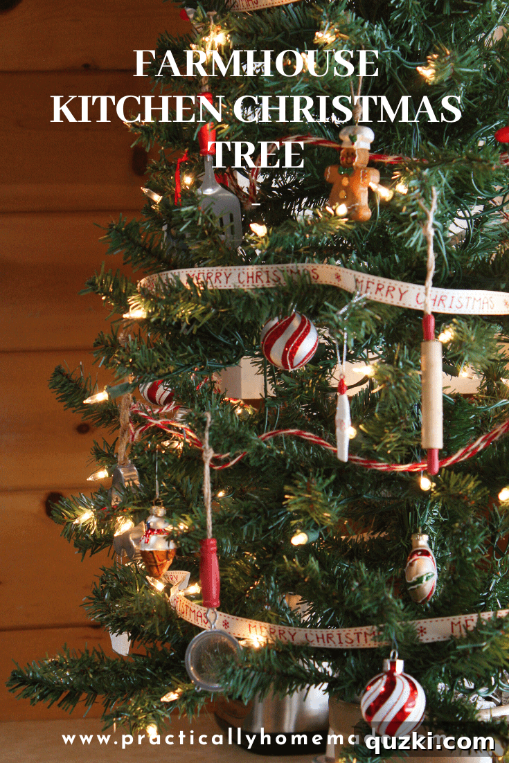 Tasteful Trees: Farmhouse Kitchen Christmas Charm 3 Rustic Farmhouse Christmas Tree Ideas for your Kitchen featured by top US food blog, Practically Homemade