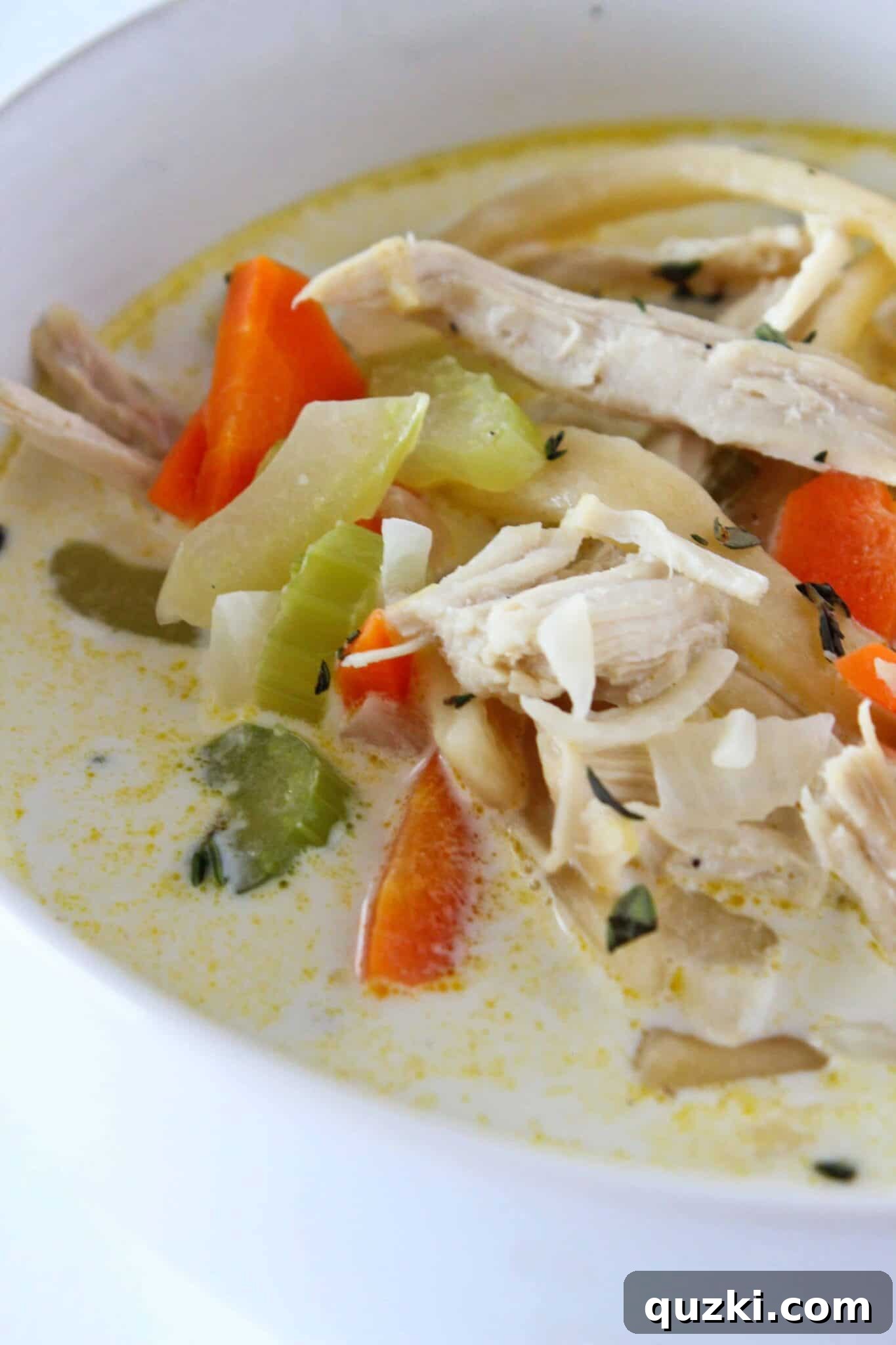 Soul-Soothing Creamy Chicken Noodle Soup for Winter 15 Creamy Chicken Noodle Soup Recipe featured by top US food blog, Practically Homemade