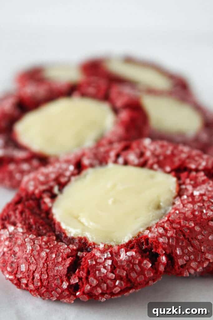 Indulgent Valentines Red Velvet Cheesecake Cookies Cake Mix Magic 14 A stack of finished Red Velvet Cheesecake Cookies, showcasing their appealing appearance