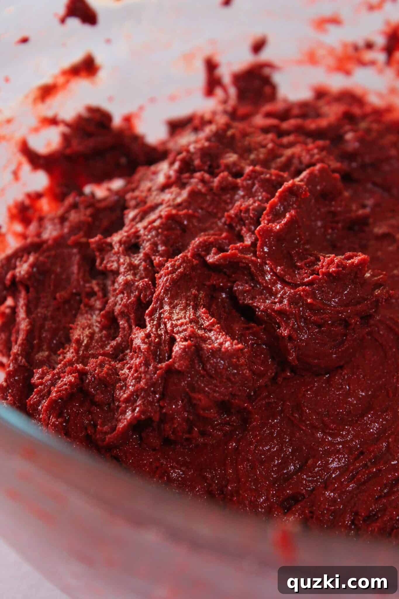 Indulgent Valentines Red Velvet Cheesecake Cookies Cake Mix Magic 5 Thick and sticky red velvet cookie dough, ready for shaping