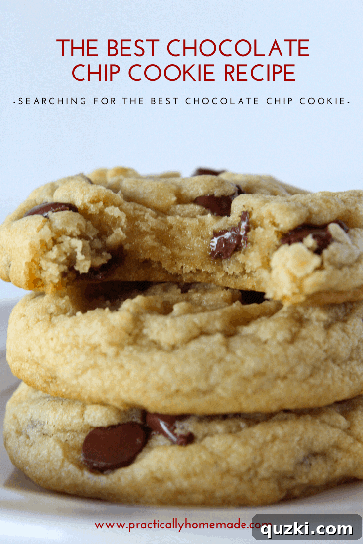 Melt-in-Your-Mouth Soft Chocolate Chip Delights 3 Close-up of baked thick and soft chocolate chip cookies, golden brown and perfectly rounded.