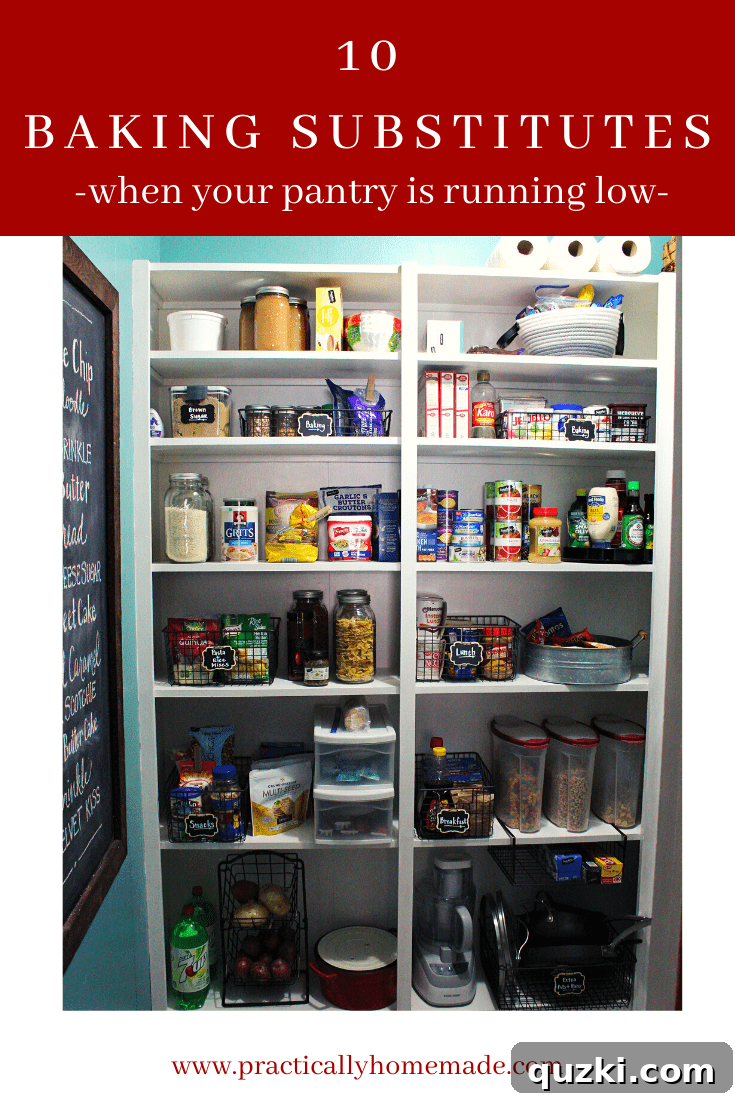 10 Smart Baking Swaps for a Bare Pantry 2 10 Common Baking Substitutes when your Pantry is Running Low featured by top US food blog, Practically Homemade