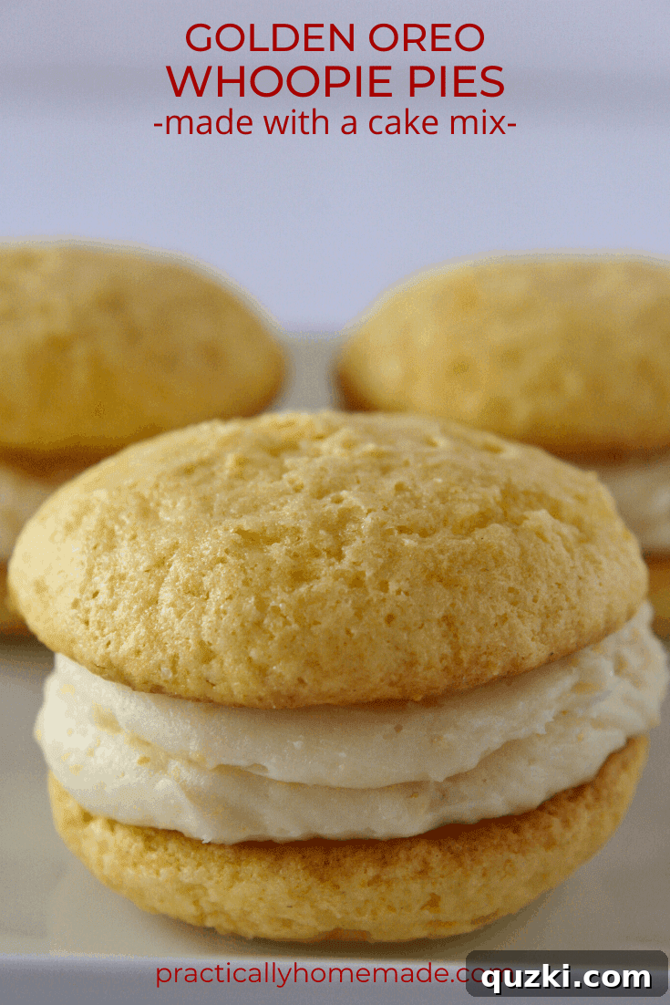 Golden Oreo Cloud Cakes 3 Golden Oreo Whoopie Pies featured by top US cookies blog, Practically Homemade