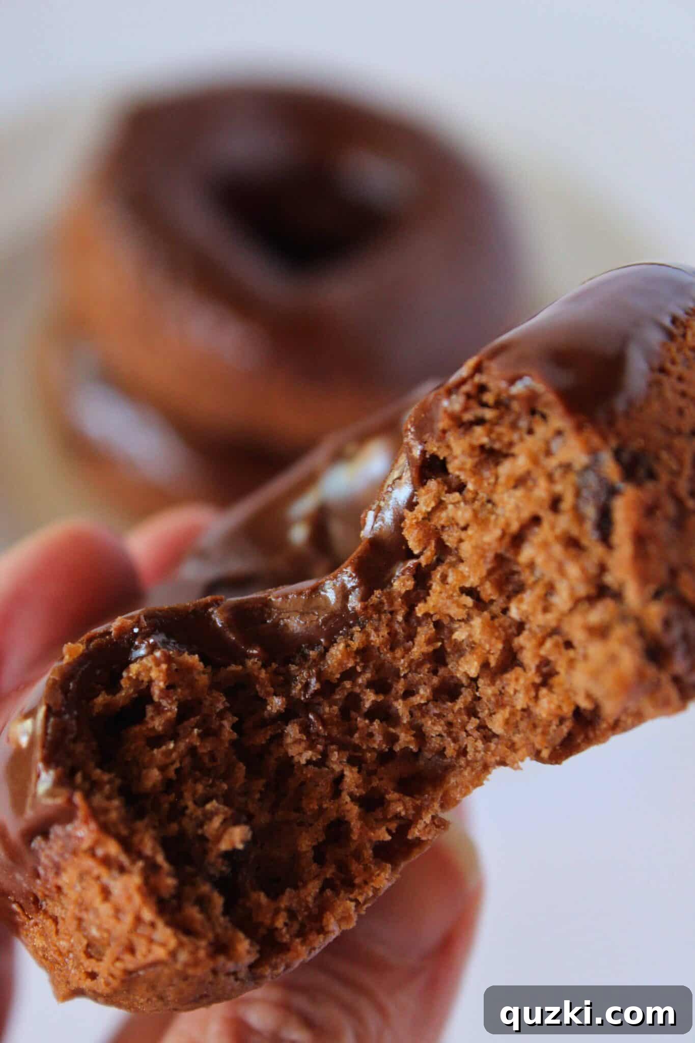 Easy Chocolate Donuts Recipe with Pancake Mix featured by top US dessert blog, Practically Homemade