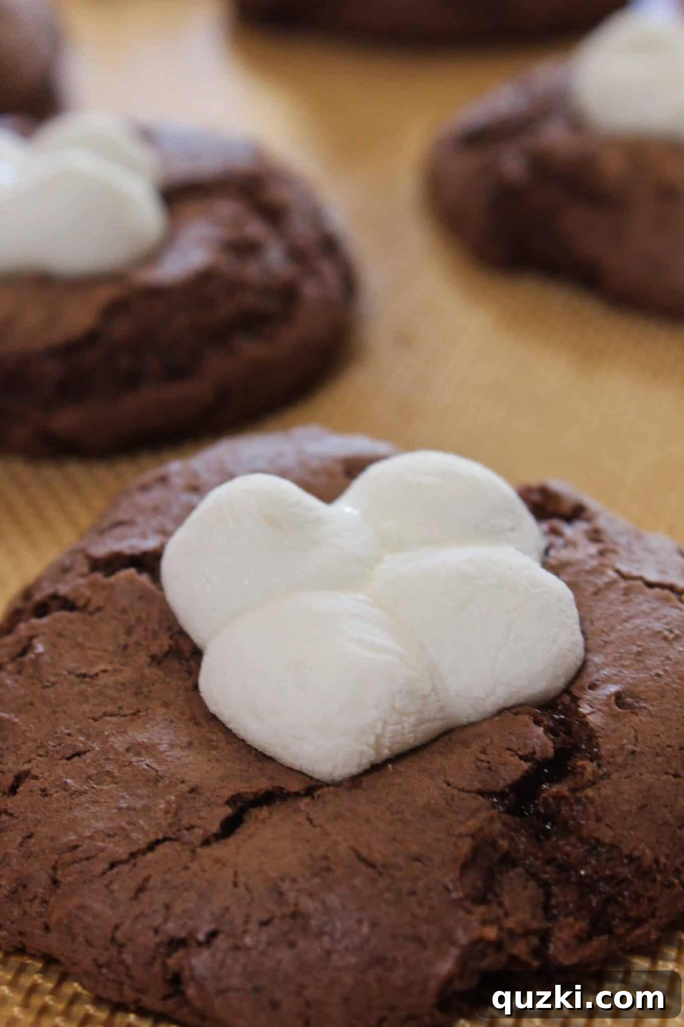 Mississippi Mud Cookies cooling with perfectly melted marshmallows