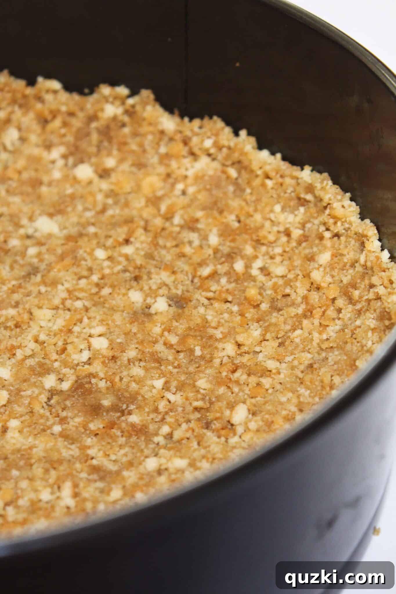 Easy No Bake Vanilla Wafer Cheesecake Crust Recipe featured by top US dessert blogger, Practically Homemade