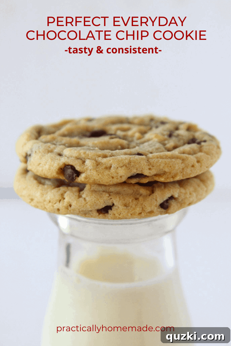 Go-To Everyday Chocolate Chip Cookies 3 Everyday Chocolate Chip Cookies recipe featured by top US food blogger, Practically Homemade