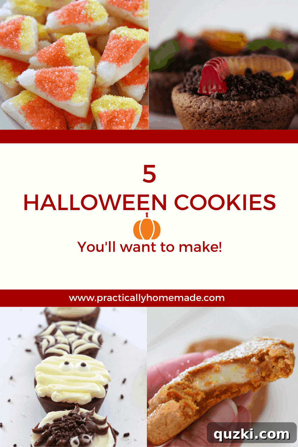 Halloween Treat Ideas: 5 Easy Halloween Cookies featured by top US cookie blogger, Practically Homemade.