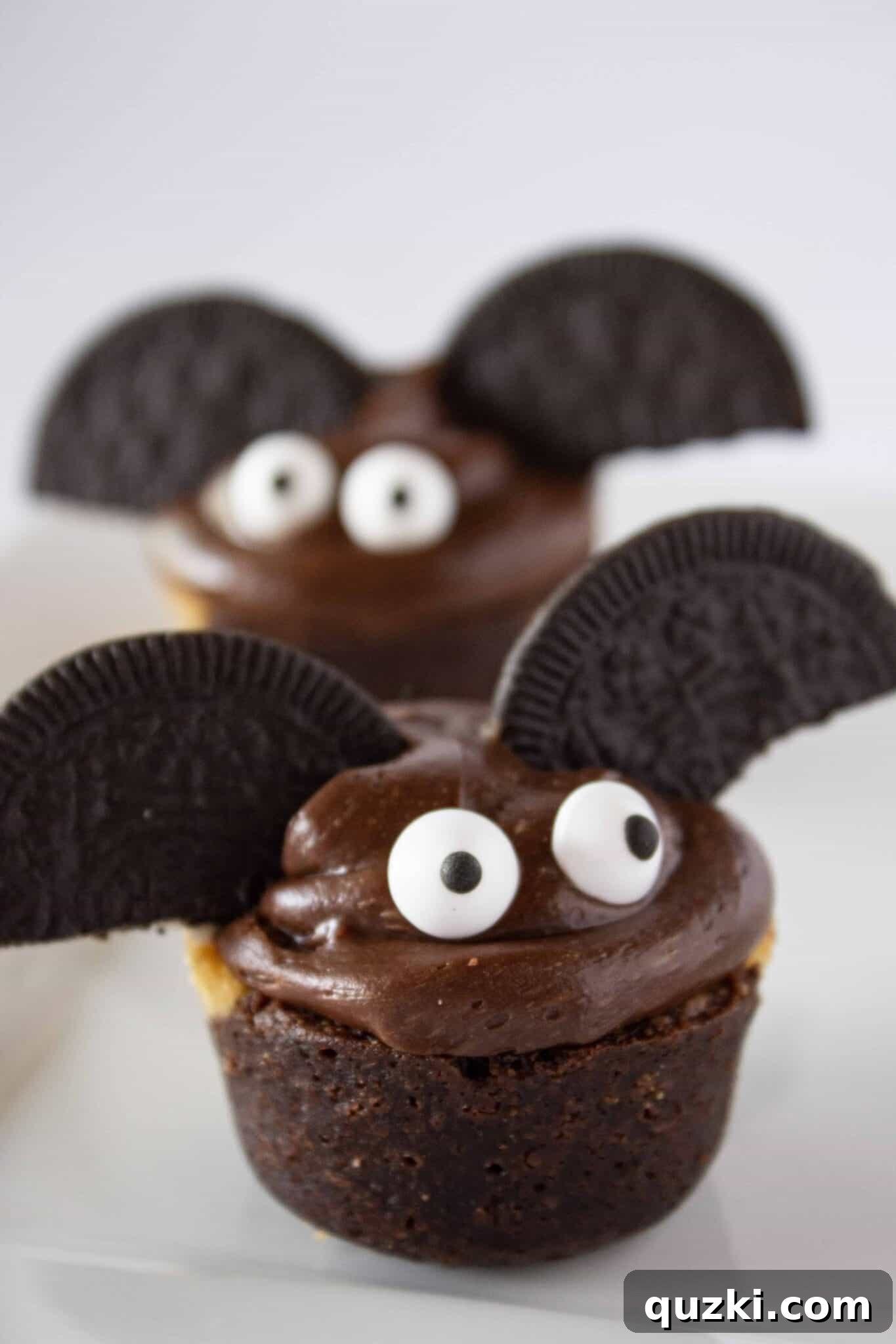 Ghoulish Goodness: Brownie Bat Bites for a Haunting Halloween 9 Overhead shot of a plate filled with freshly made Spooky Brownie Bat Bites, tempting to be devoured.