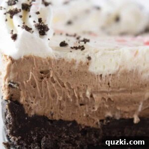 No Bake Peppermint Chocolate Cheesecake recipe by top US dessert blogger, Practically Homemade