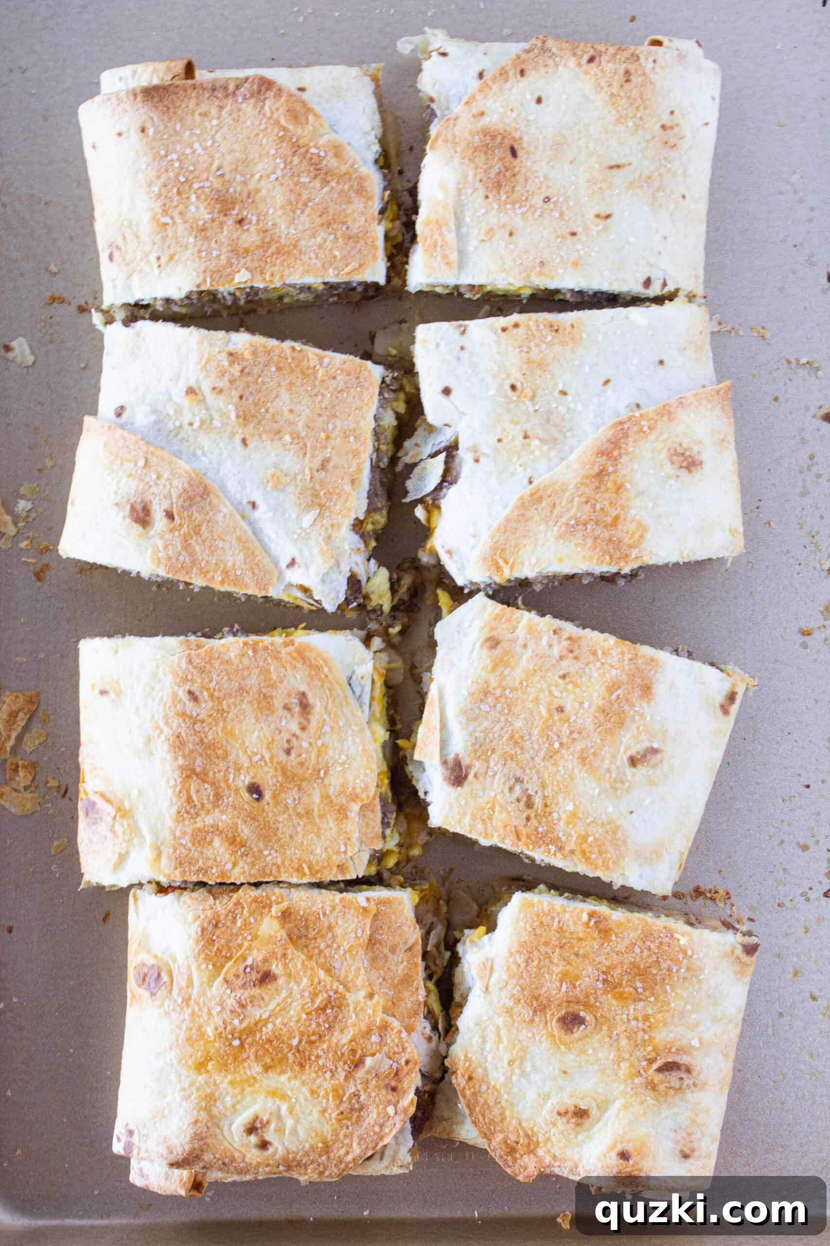 Easy Sheet Pan Breakfast Quesadillas 13 Sheet Pan Breakfast Quesadillas Recipe featured by top US food blogger, Practically Homemade