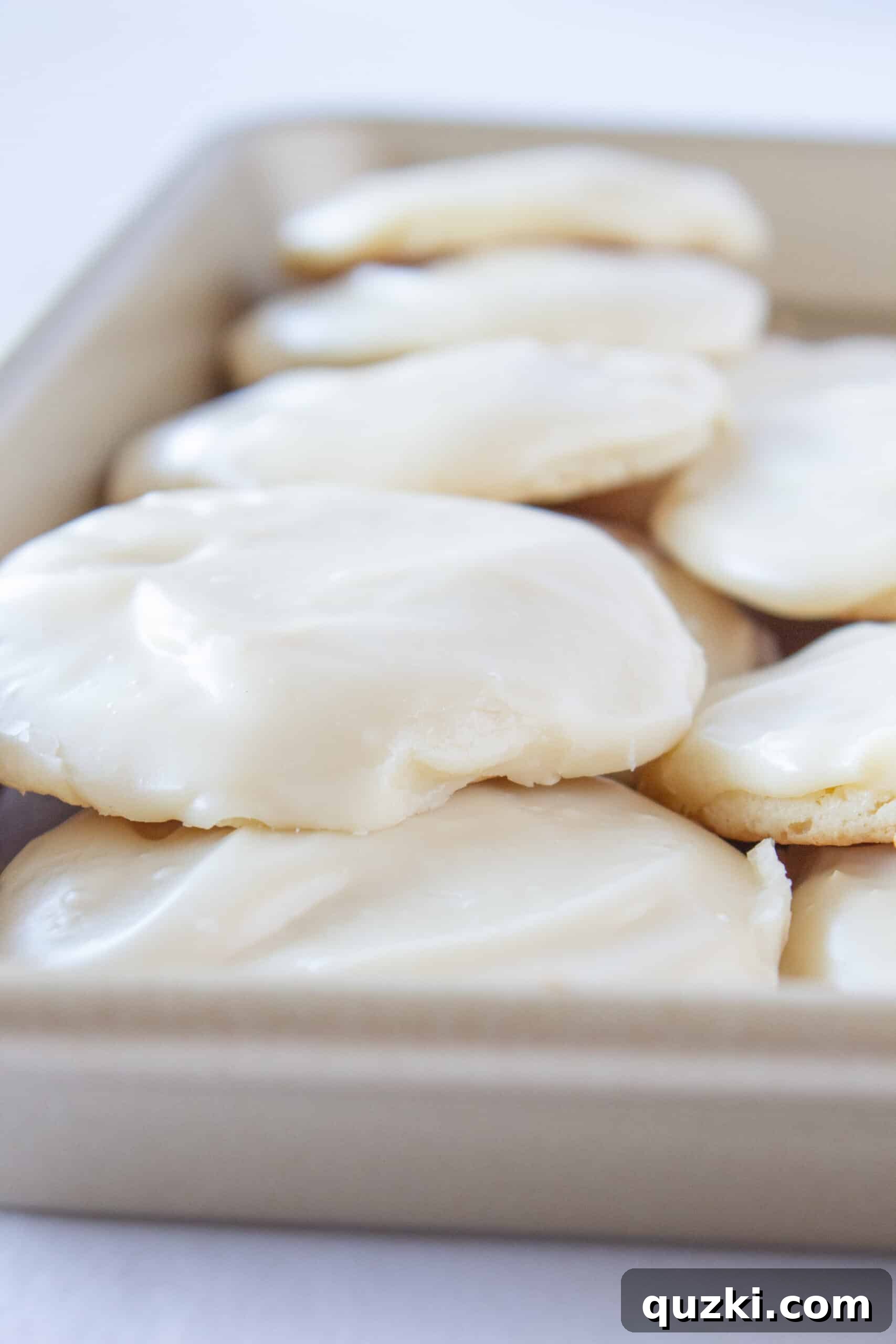 Cake Mix Magic: White Sheet Cake Cookies 3 Close-up of freshly baked White Sheet Cake Cookie dough on a baking sheet, ready for the oven.