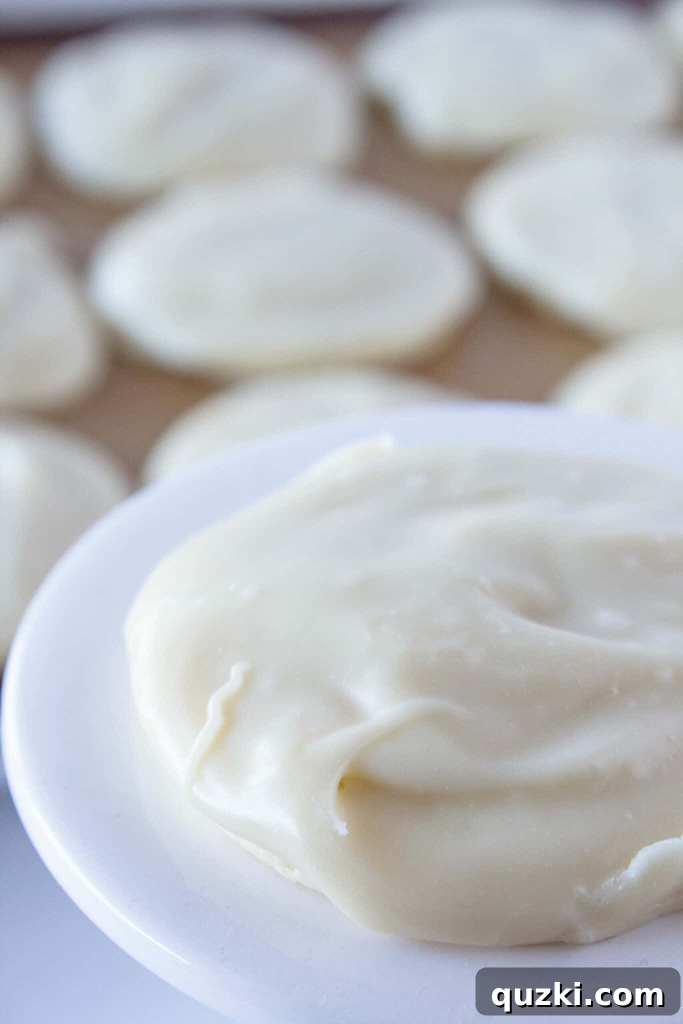 Cake Mix Magic: White Sheet Cake Cookies 9 A single White Sheet Cake Cookie with perfect glaze, ready to be enjoyed.