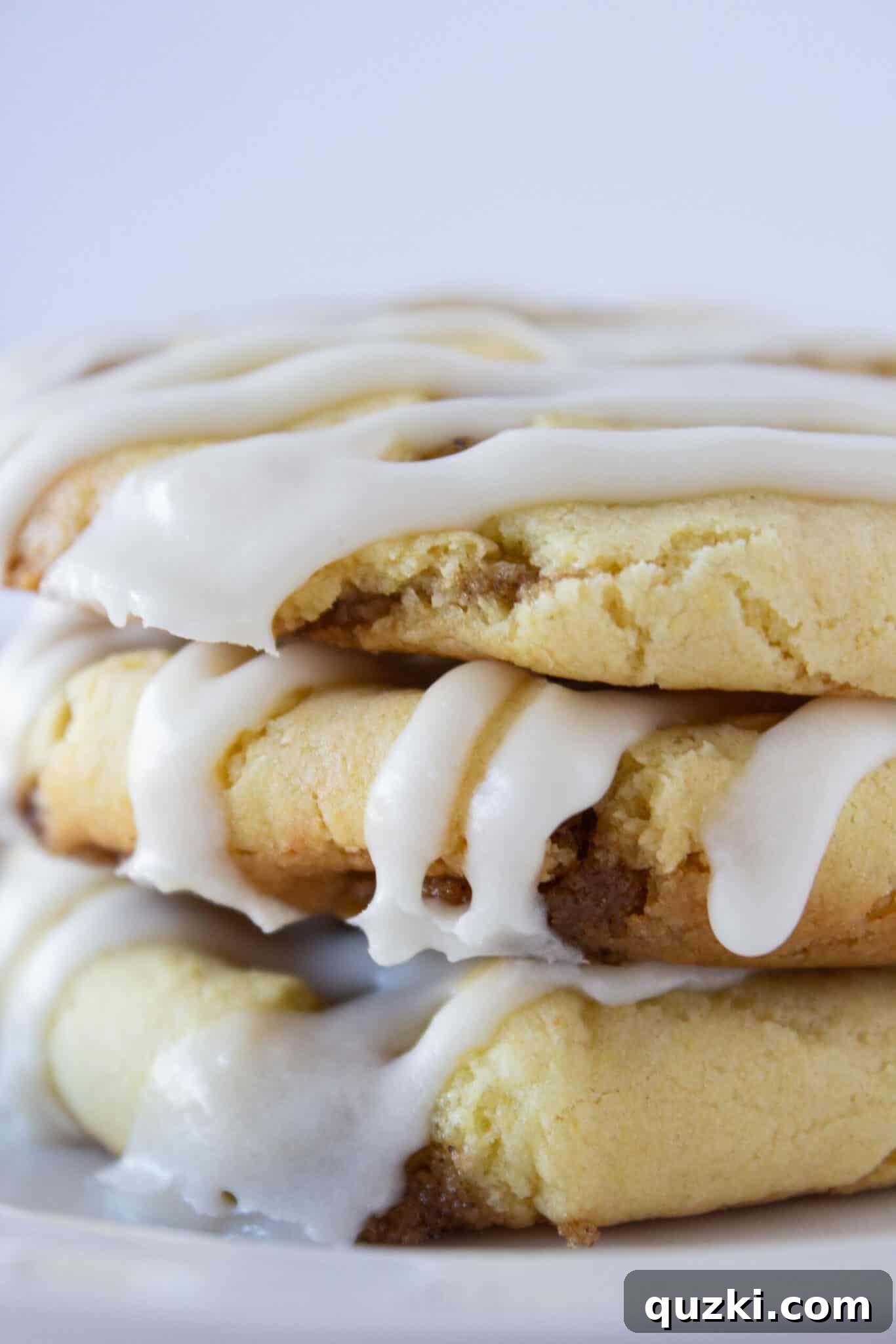 Delicious cinnamon roll cookies freshly baked on a cooling rack
