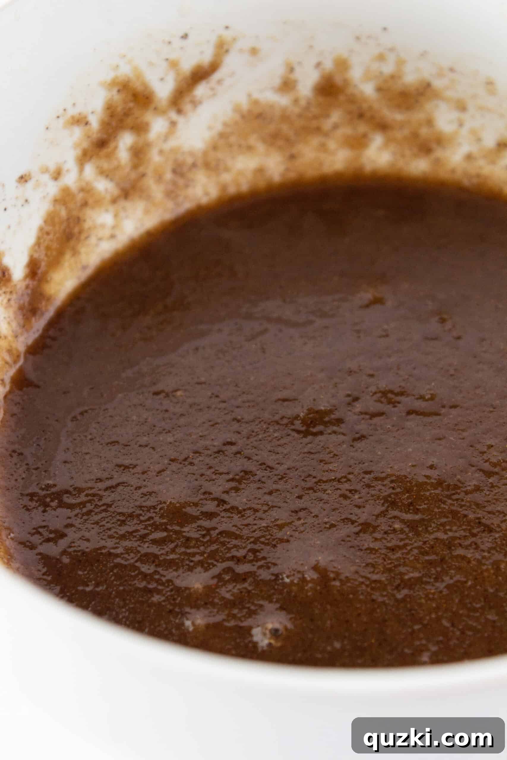 Bowl of cinnamon brown sugar filling mixture for cookies