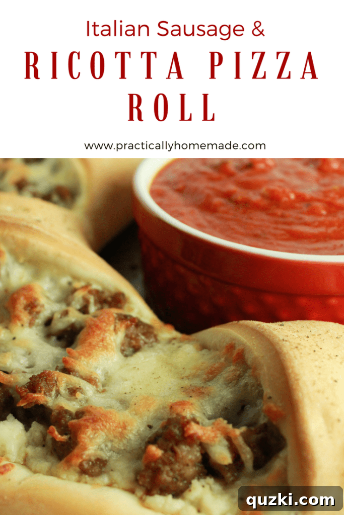 Stuffed Italian Sausage and Ricotta Pizza Ring 2 Delicious Italian Sausage Ricotta Pizza Ring ready to be served, a perfect quick dinner solution for families.