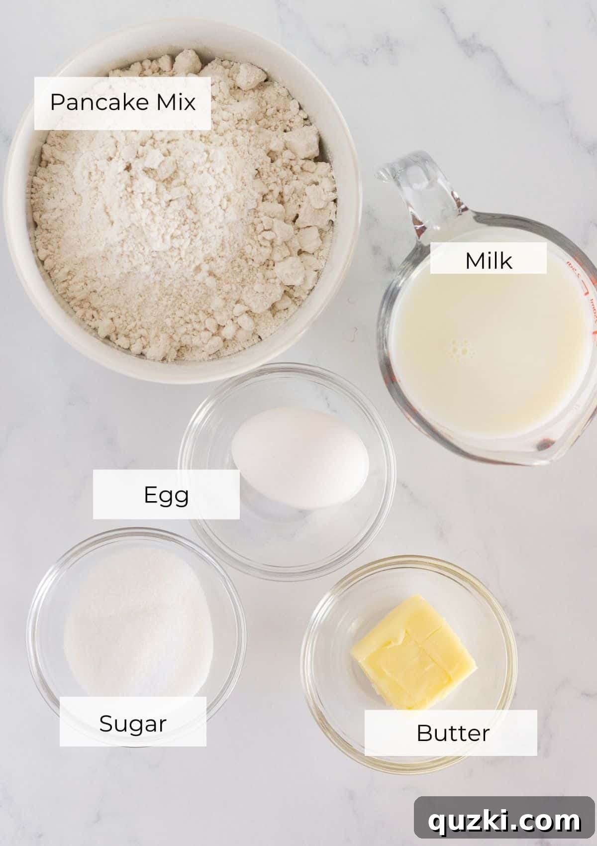 Sweet and Savory Maple Bacon Baked Donut Delight 3 All the necessary ingredients laid out for making pancake mix donuts.