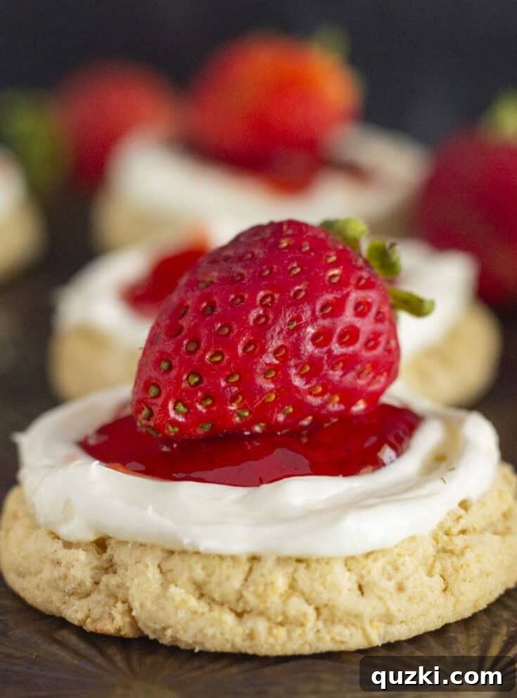Strawberry Cheesecake Cookies on a baking sheet.
