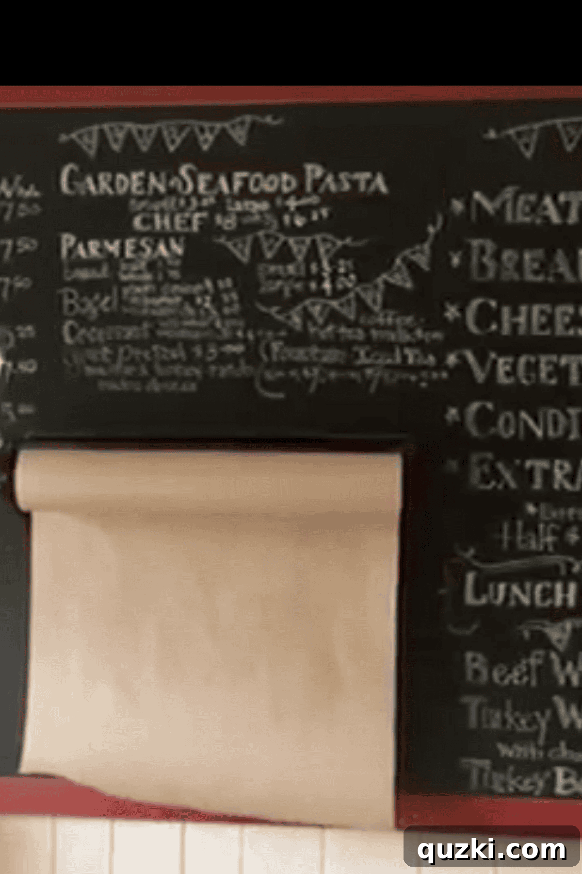 The menu board at the Happy Horse.
